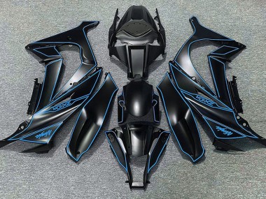 Forro Negro Mate & Azul 2011-2015 Kawasaki ZX10R Carenado Moto
