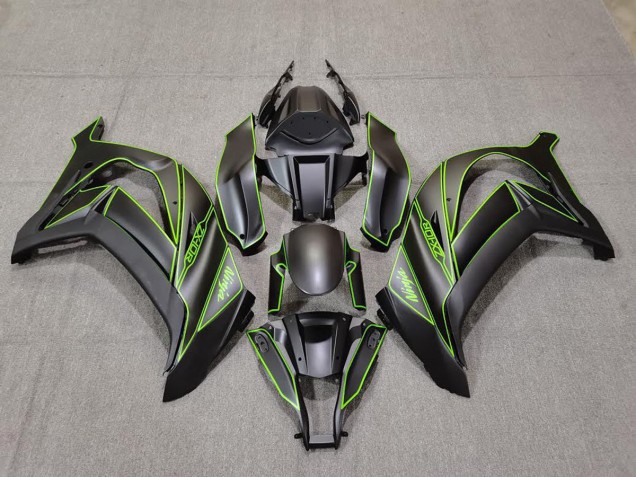 Forro Negro Mate & Verde 2011-2015 Kawasaki ZX10R Carenado Moto