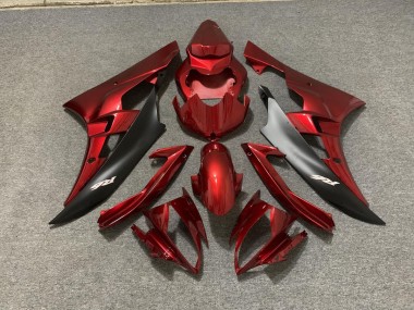 Granate & Negro 2006-2007 Yamaha R6 Carenado Moto