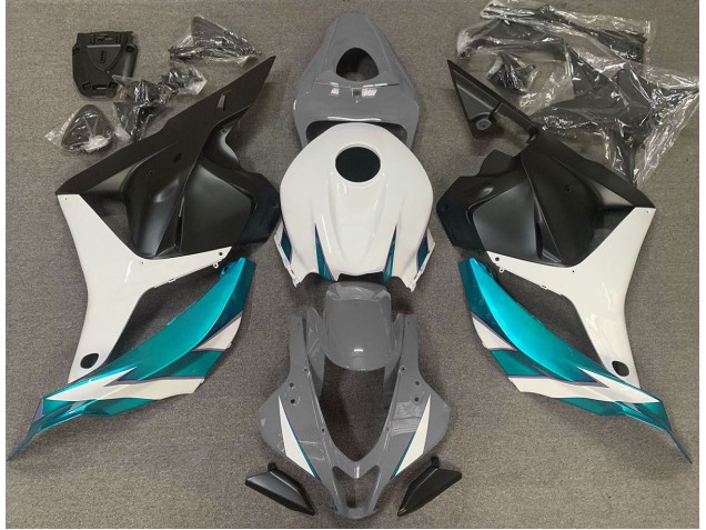 Gris Brillo Blanco & Azul Claro 2009-2012 Honda CBR600RR Carenado Moto