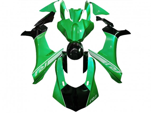 Lagarto Verde & Negro 2015-2019 Yamaha R1 Carenado Moto