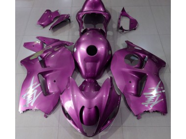 Logotipo Rosa Brillante & Plateado 1997-2007 Suzuki GSXR 1300 Carenado Moto