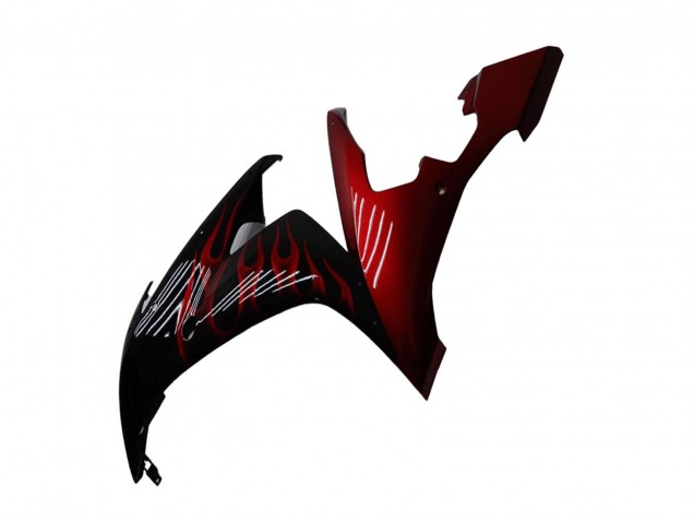 Carenados Moto Yamaha YZF R1 2004-2006 - Negro Brillante Rojo Llama