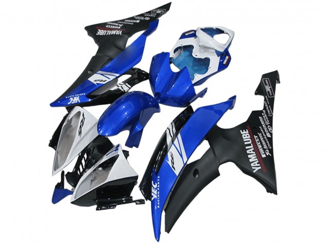 Carenados Moto Yamaha YZF R6 2008-2016 - Blanco Azul Negro Mate Yamalube