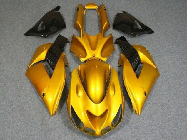 Carenados Moto Kawasaki ZX14R ZZR1400 2006-2011 - Oro Negro Brillante