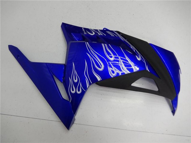 Carenados Moto Kawasaki Ninja 300 EX300R 2013-2024 - Azul Negro Blanco Llama