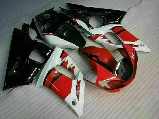 Carenado Moto Yamaha YZF R6 1998-2002 - Blanco Rojo Negro Brillante