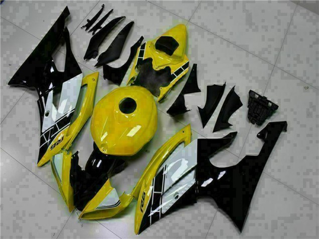 Carenados Moto Yamaha YZF R6 2008-2016 - Amarillo Blanco Negro Brillante