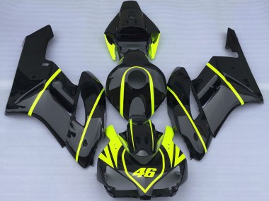 Carenados Moto Honda CBR1000RR 2004-2005 - Negro Brillante Alta Visibilidad Amarillo 46