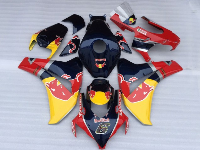 Carenados Moto Honda CBR1000RR 2008-2011 - Azul Oscuro Amarillo Rojo Bull