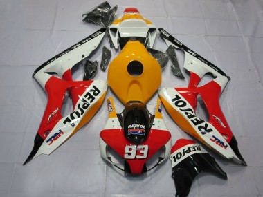 Carenados Moto Honda CBR1000RR 2006-2007 - Naranja Blanco Rojo Negro Brillante Repsol HRC 93