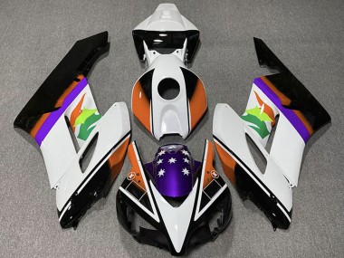 Carenados Moto Honda CBR1000RR 2004-2005 - Blanco Naranja Púrpura Negro Brillante Estrella