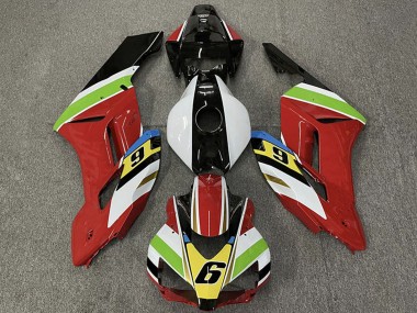 Carenados Moto Honda CBR1000RR 2004-2005 - Blanco Rojo Verde Amarillo Negro Brillante 6
