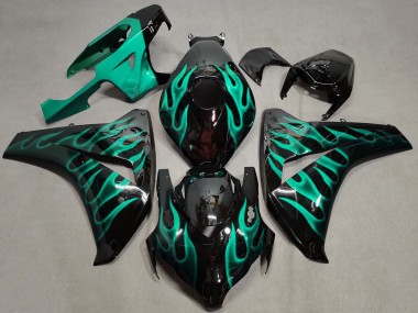 Carenados Moto Honda CBR1000RR 2008-2011 - Negro Brillante Verde Llama