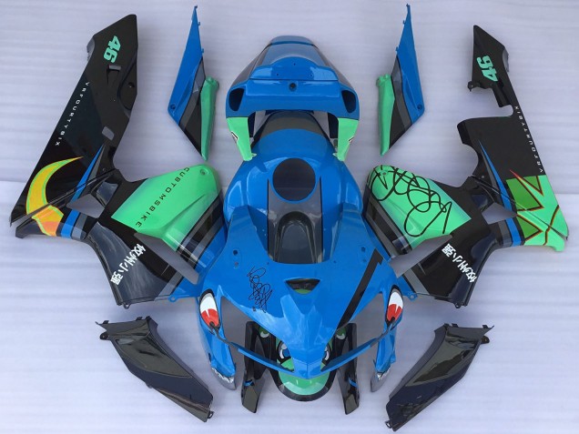 Carenados Moto Honda CBR600RR 2005-2006 - Azul Verde Negro Tiburón