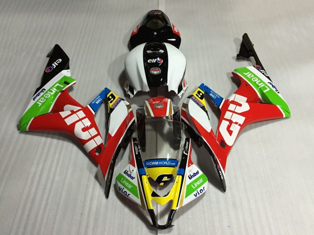 Carenados Moto Honda CBR600RR 2007-2008 - Blanco Rojo Verde Amarillo Negro Brillante Givi 6