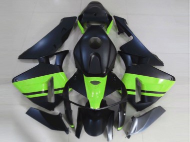 Carenados Moto Honda CBR600RR 2005-2006 - Negro Mate Verde Claro