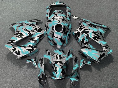 Carenados Moto Honda VFR 800 2002-2013 - Azul Verdoso Camouflage
