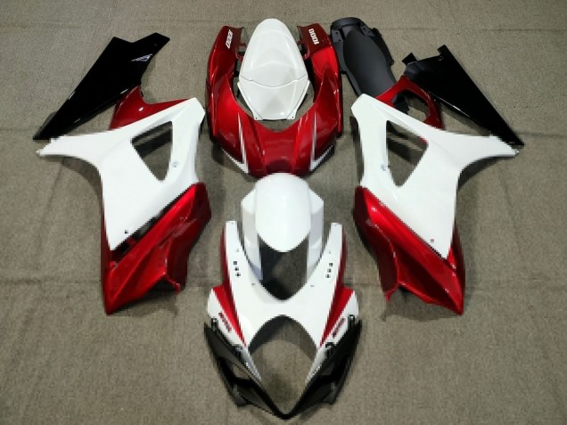 Carenado Moto Suzuki GSXR 1000 2007-2008 - Blanco Rojo Negro