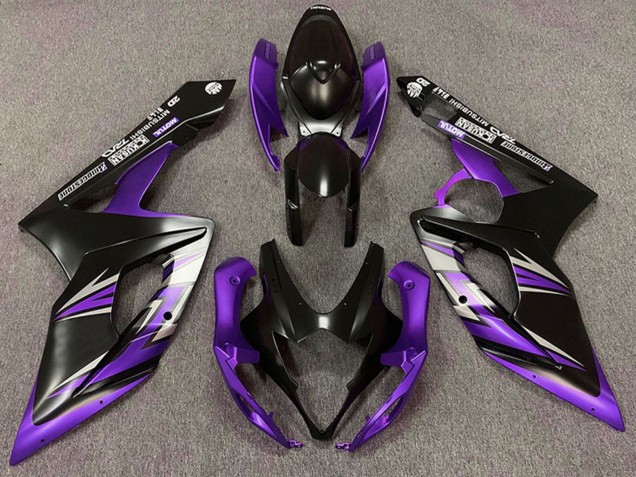 Carenado Moto Suzuki GSXR 1000 2005-2006 - Negro Mate Púrpura