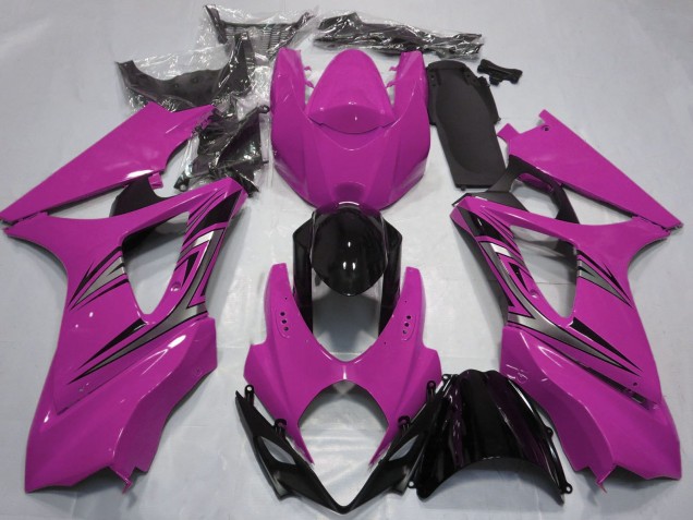 Carenados Moto Suzuki GSXR 1000 2007-2008 - Rosa Negro Brillante OEM Estilo
