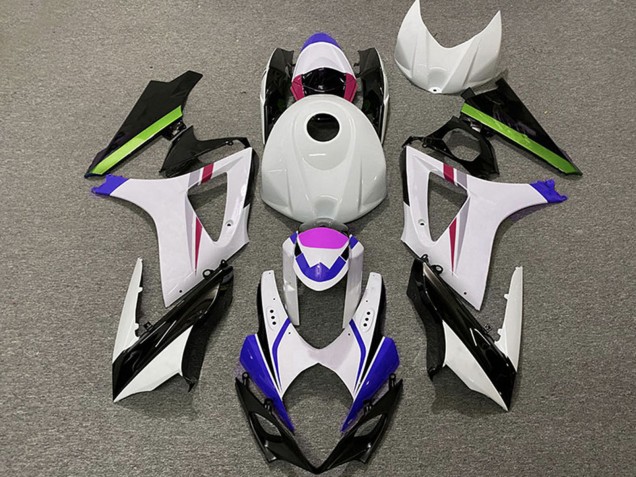 Carenados Moto Suzuki GSXR 1000 2007-2008 - Blanco Azul Verde Negro Carrera