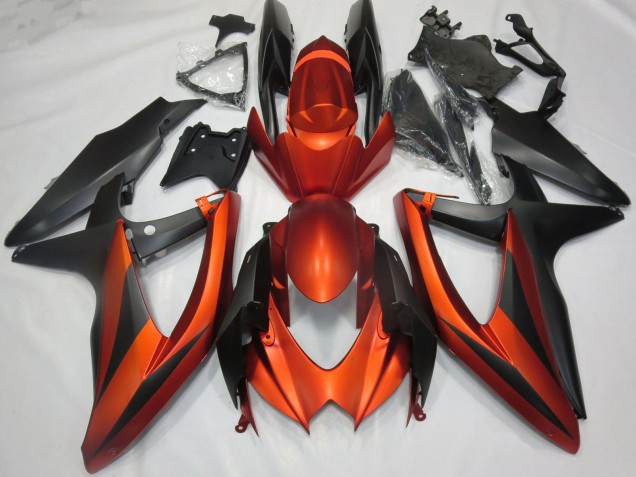 Carenados Moto Suzuki GSXR 600 / GSXR 750 2008-2010 - Burnt Naranja Negro Mate
