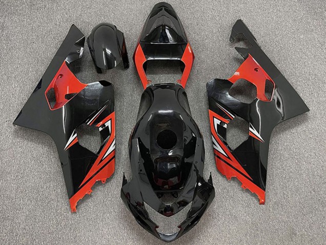 Carenados Moto Suzuki GSXR 600 / GSXR 750 2004-2005 - Negro Brillante Rojo