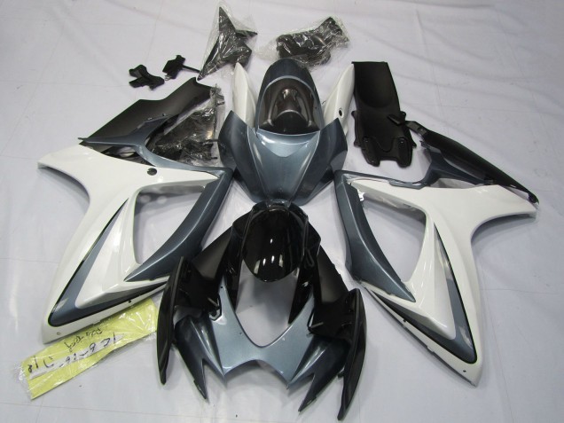 Carenados Moto Suzuki GSXR 600 / GSXR 750 2006-2007 - Blanco Gris Negro Brillante