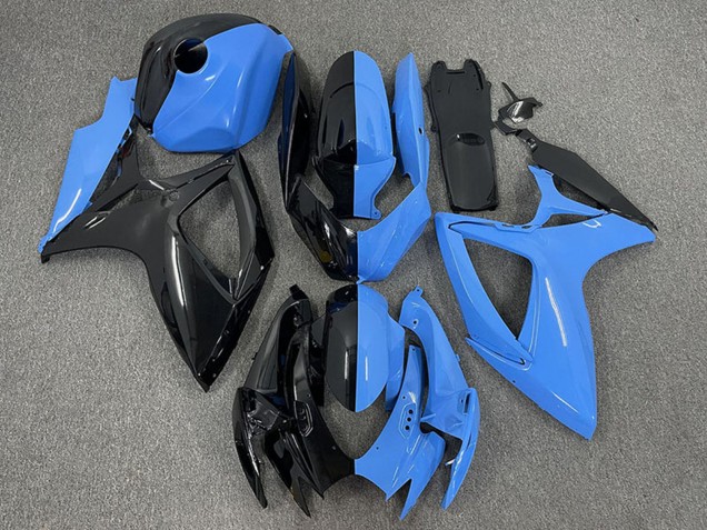 Carenados Moto Suzuki GSXR 600 / GSXR 750 2006-2007 - Negro Brillante Azul Dividir
