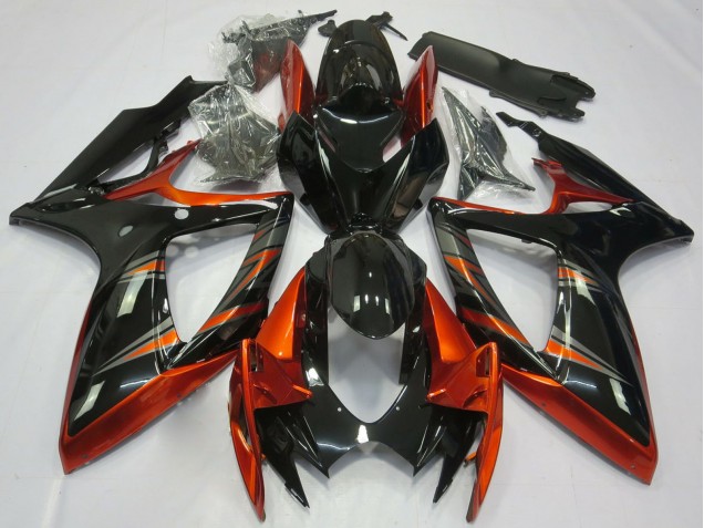 Carenados Moto Suzuki GSXR 600 / GSXR 750 2006-2007 - Naranja Negro Brillante