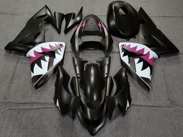Carenados Moto Kawasaki ZX10R 2004-2005 - Negro Mate Rosa Tiburón