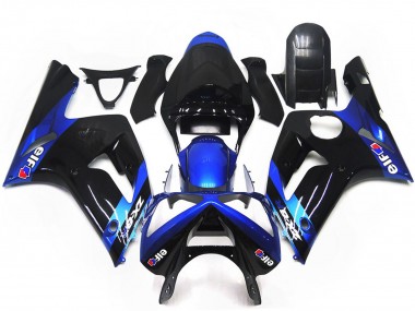 Carenados Moto Kawasaki ZX6R 2003-2004 - Azul Negro Brillante Elf
