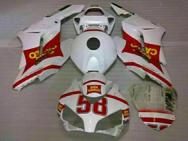 Carenados Moto Honda CBR1000RR 2004-2005 - Blanco Rojo Amarillo San Carlo 58
