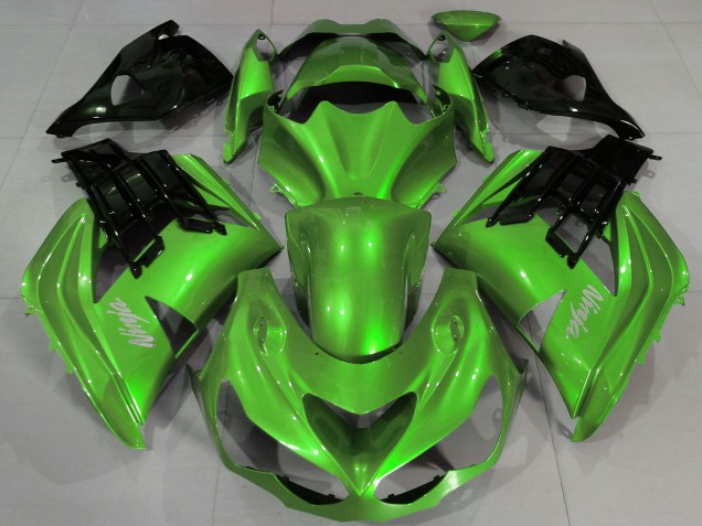 Carenados Moto Kawasaki ZX14R ZZR1400 2012-2024 - Verde Líquido Negro
