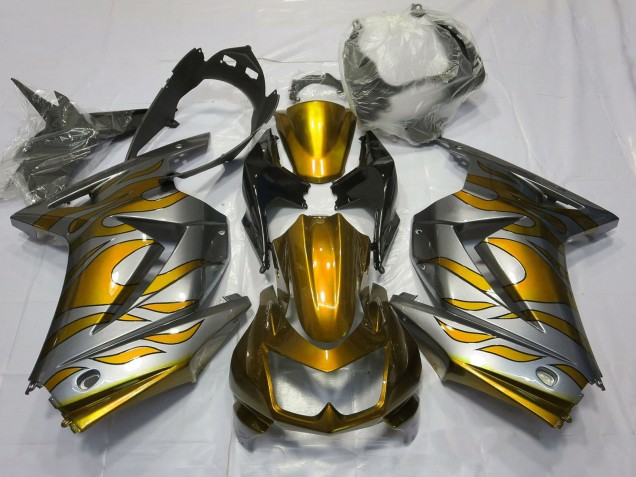 Carenados Moto Kawasaki Ninja 250 2008-2012 - Plata Oro Llama