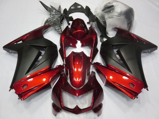 Carenados Moto Kawasaki Ninja 250 2008-2012 - Rojo Negro Mate