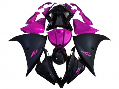 Carenados Moto Yamaha R1 2012-2014 - Negro Brillante Negro Mate Rosa