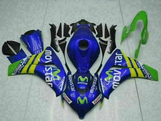 Carenados Moto Honda CBR1000RR 2008-2011 - Azul Amarillo Verde MoviStar Castrol