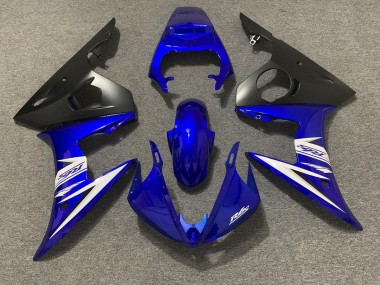 Carenado Moto Yamaha R6 2003-2004 - Azul Blanco Negro Mate