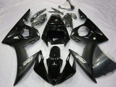 Carenados Moto Yamaha R6 2003-2004 - Negro Brillante Negro Mate Blanco Calcomanías