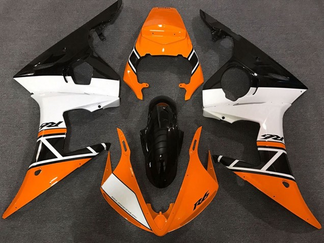 Carenados Moto Yamaha R6 2003-2004 - Naranja Blanco Negro Brillante