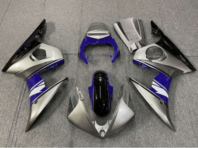 Carenados Moto Yamaha R6 2003-2004 - Plata Azul Negro Brillante