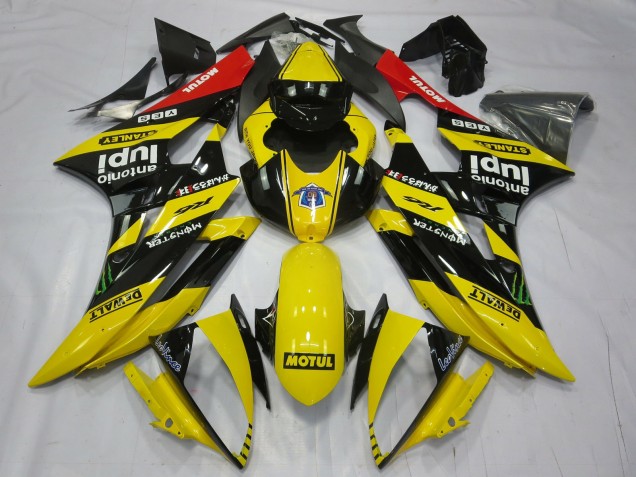 Carenados Moto Yamaha R6 2006-2007 - Amarillo Negro Rojo Motul Monstruo