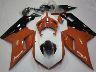 Carenados Moto Ducati 1098 2007-2014 - Brown Blanco Negro Brillante