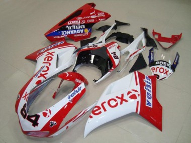 Carenados Moto Ducati 848 1098 1198 2007-2014 - Blanco Rojo Azul Negro Brillante Valsir Xerox 84