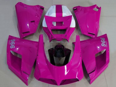 Carenados Moto Ducati 996 1993-2005 - Rosa Brillante Blanco Negro