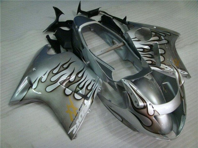 Carenado Moto Honda CBR1100XX Blackbird 1996-2007 - Plata Negro Llama
