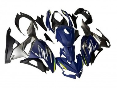 Carenados Moto Kawasaki Ninja 500 EX500R 2024-2025 - Azul Blanco Amarillo Plata Negro