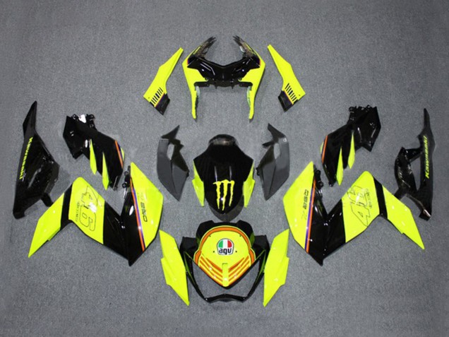 Carenados Moto Kawasaki Z250/Z300 2015-2016 - Amarillo Negro Brillante Monstruo